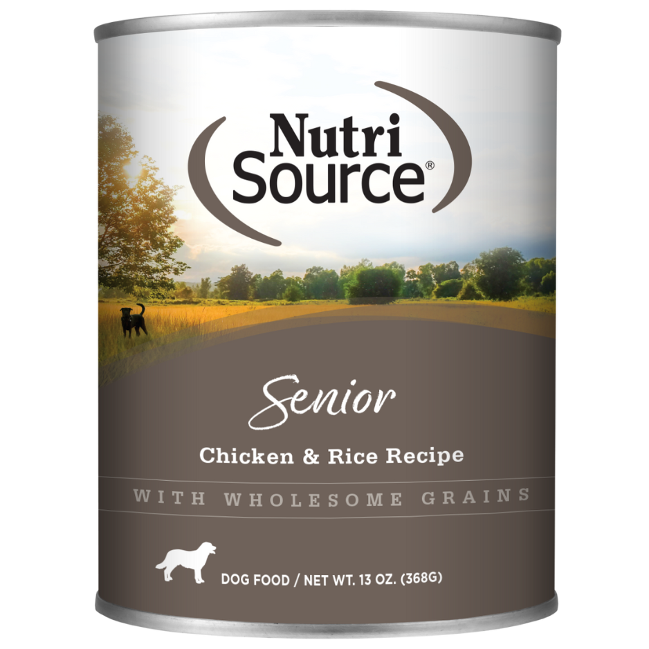 NutriSource Senior Chicken & Rice Formula Canned Dog Food 13-oz