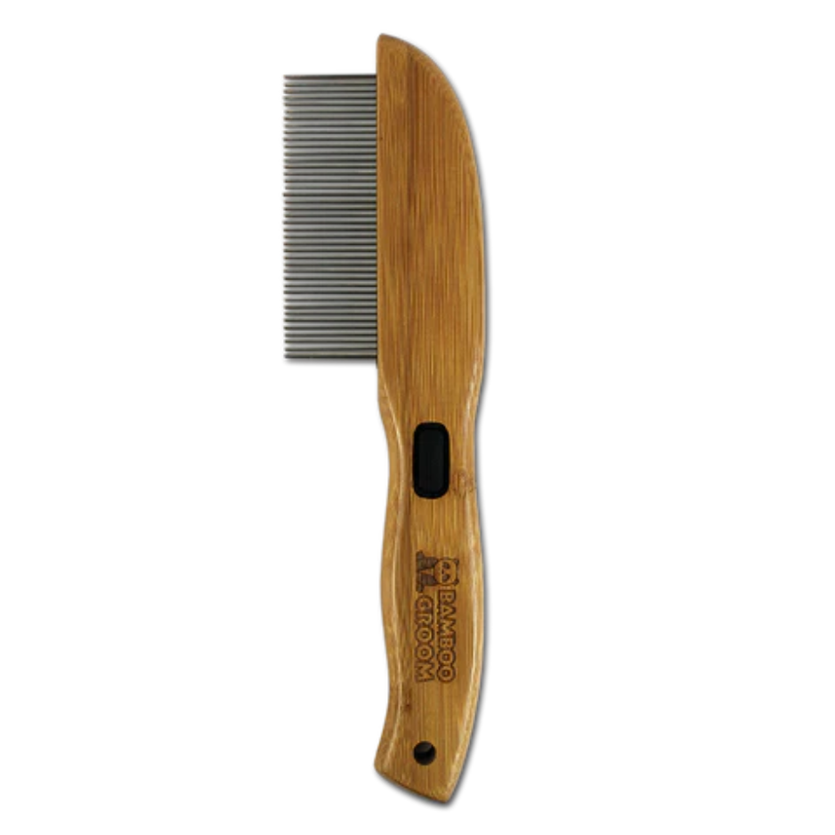 Bamboo Groom Rotating Pin Comb with 41 Rounded Pins