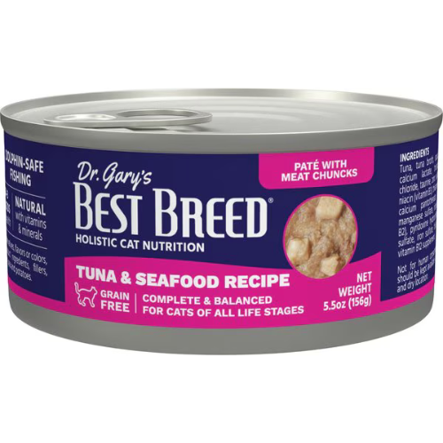 Dr. Gary's Best Breed Tuna & Seafood Grain-Free Pate Wet Cat Food