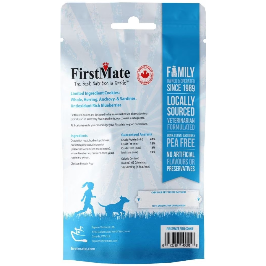 FirstMate Wild Pacific Caught Fish & Blueberry Dog Treats, 8 oz