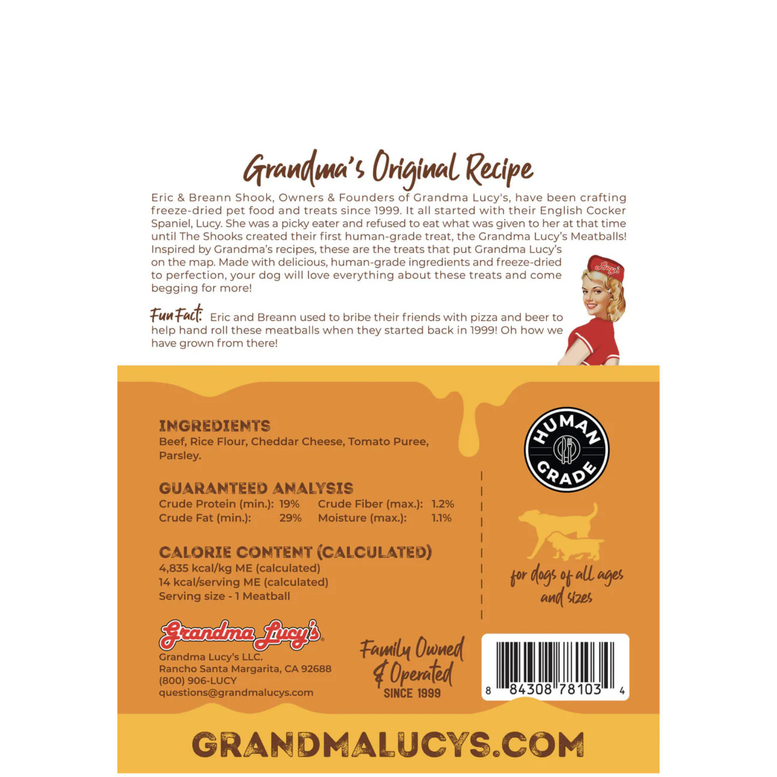 Grandma Lucy's Freeze-Dried Meatballs Cheeseburger Dog Treats 3oz