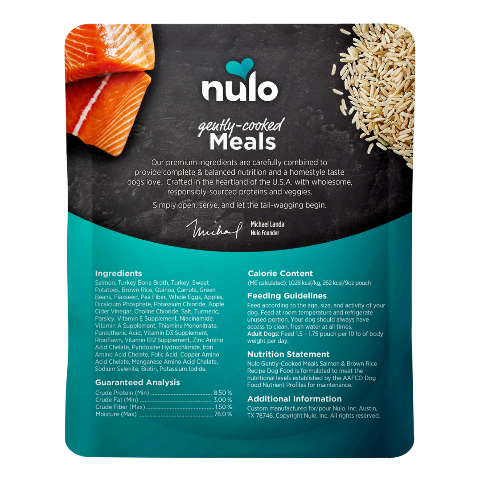 Nulo Freestyle Gently Cooked Meals Salmon & Brown Rice Recipe 9 oz