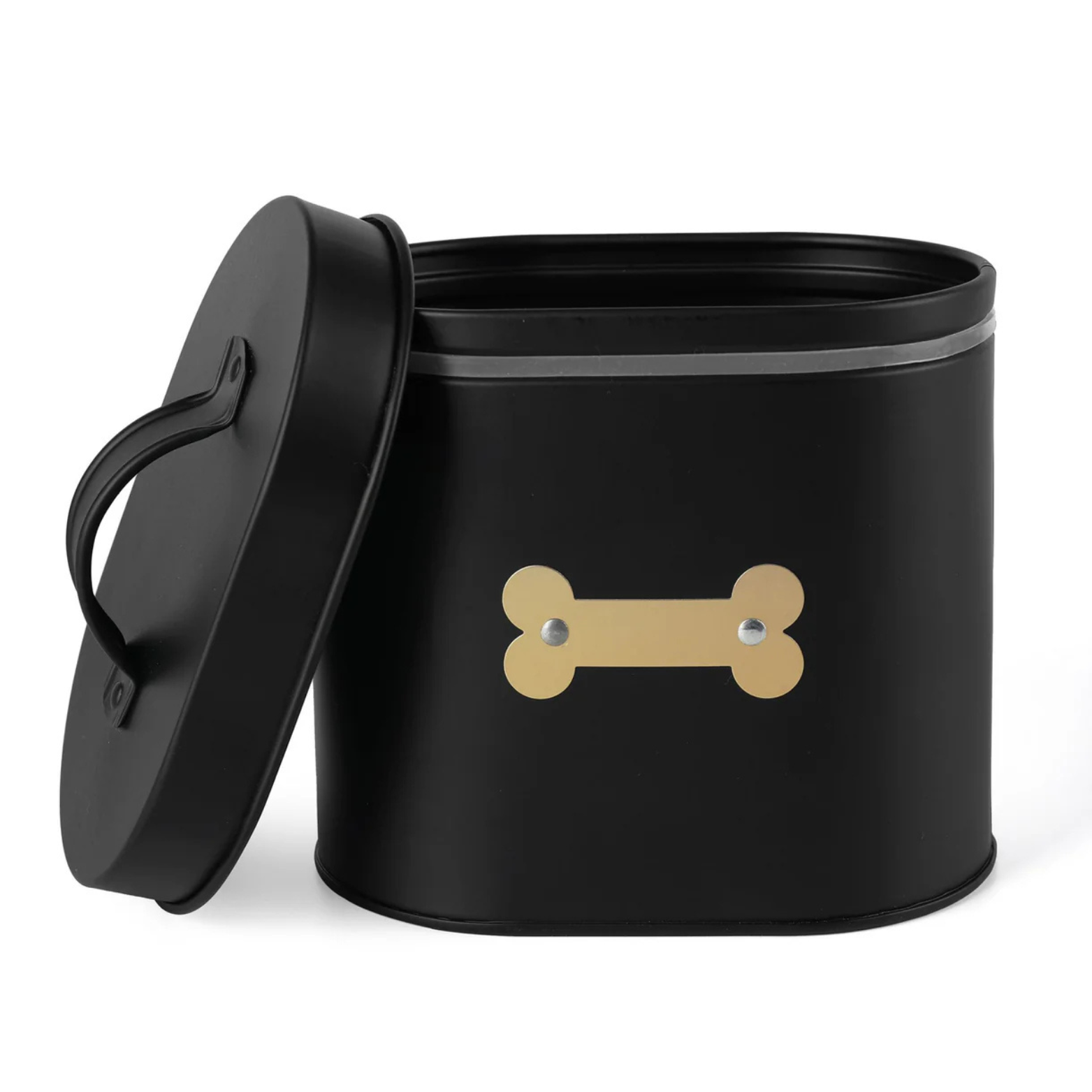 Park Life Designs Cheshire Oval Pet Treat Canister Black