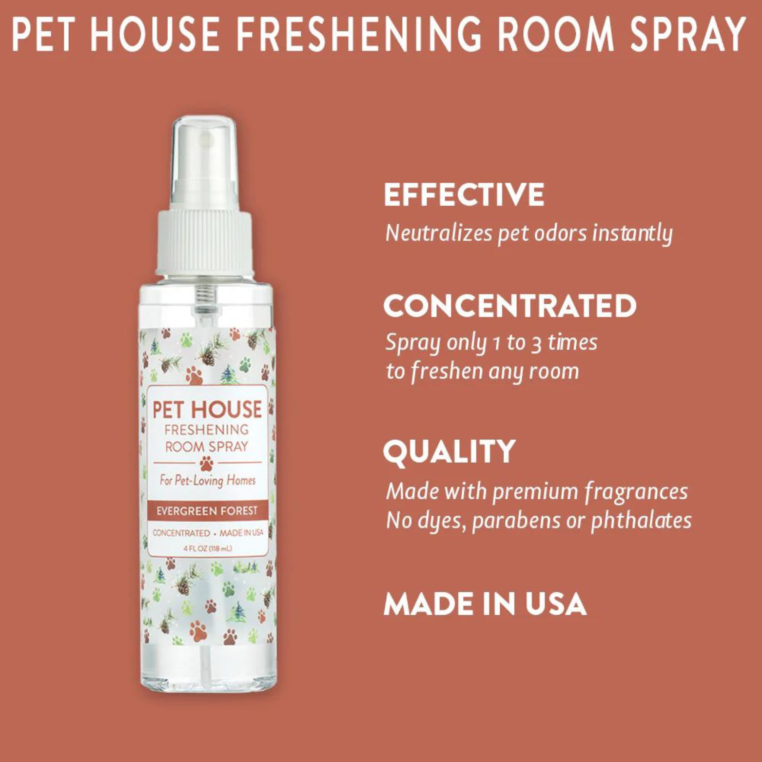 Pet House by One Fur All Evergreen Forest Seasonal Room Spray 4 oz