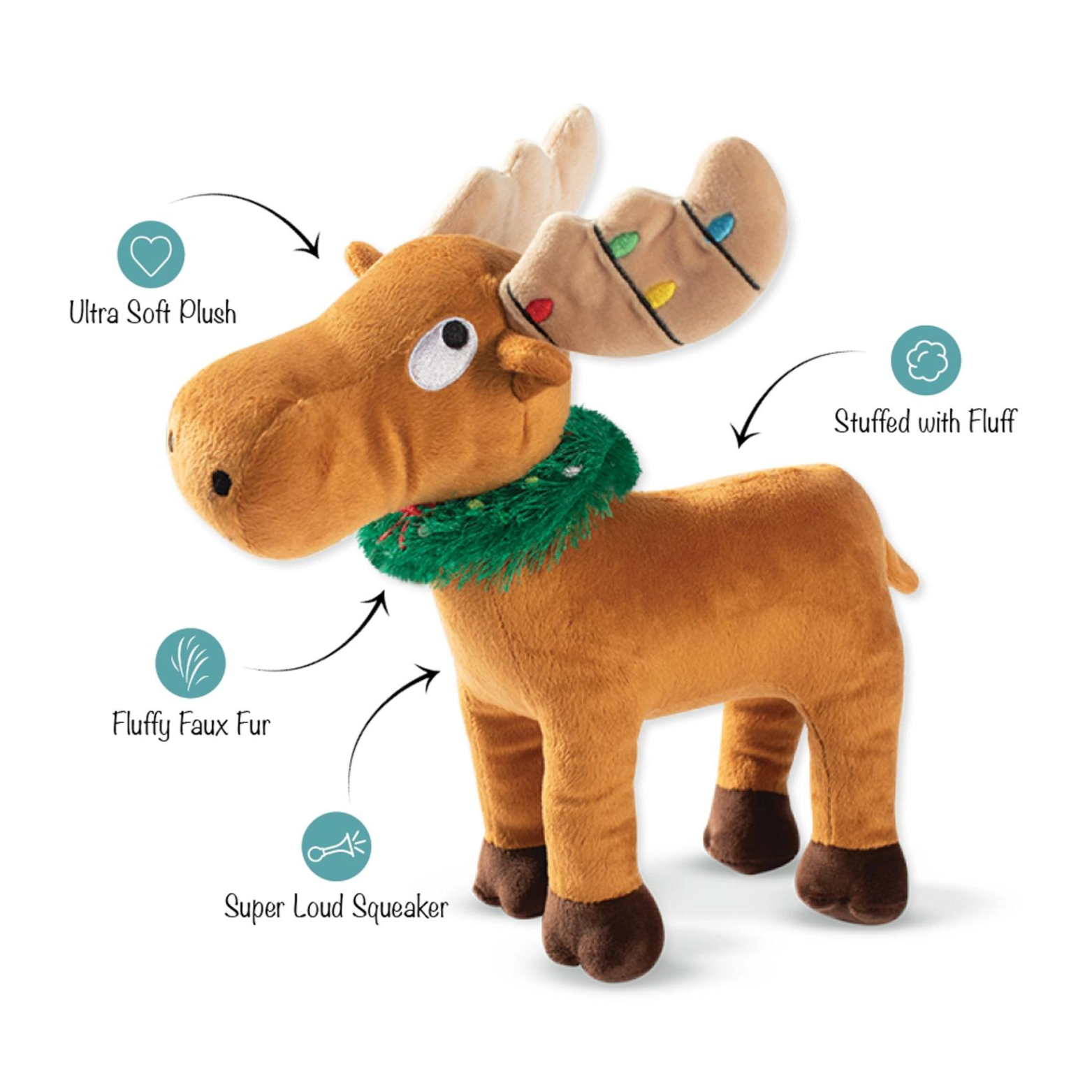 Pet Shop by Fringe Studio Merry Chrismoose Plush Dog Toy