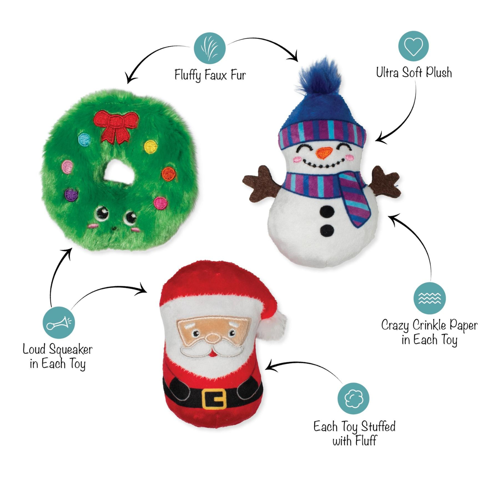 Pet Shop by Fringe Studio We have Great Chemis-Tree 3 Piece Plush Dog Toy Set