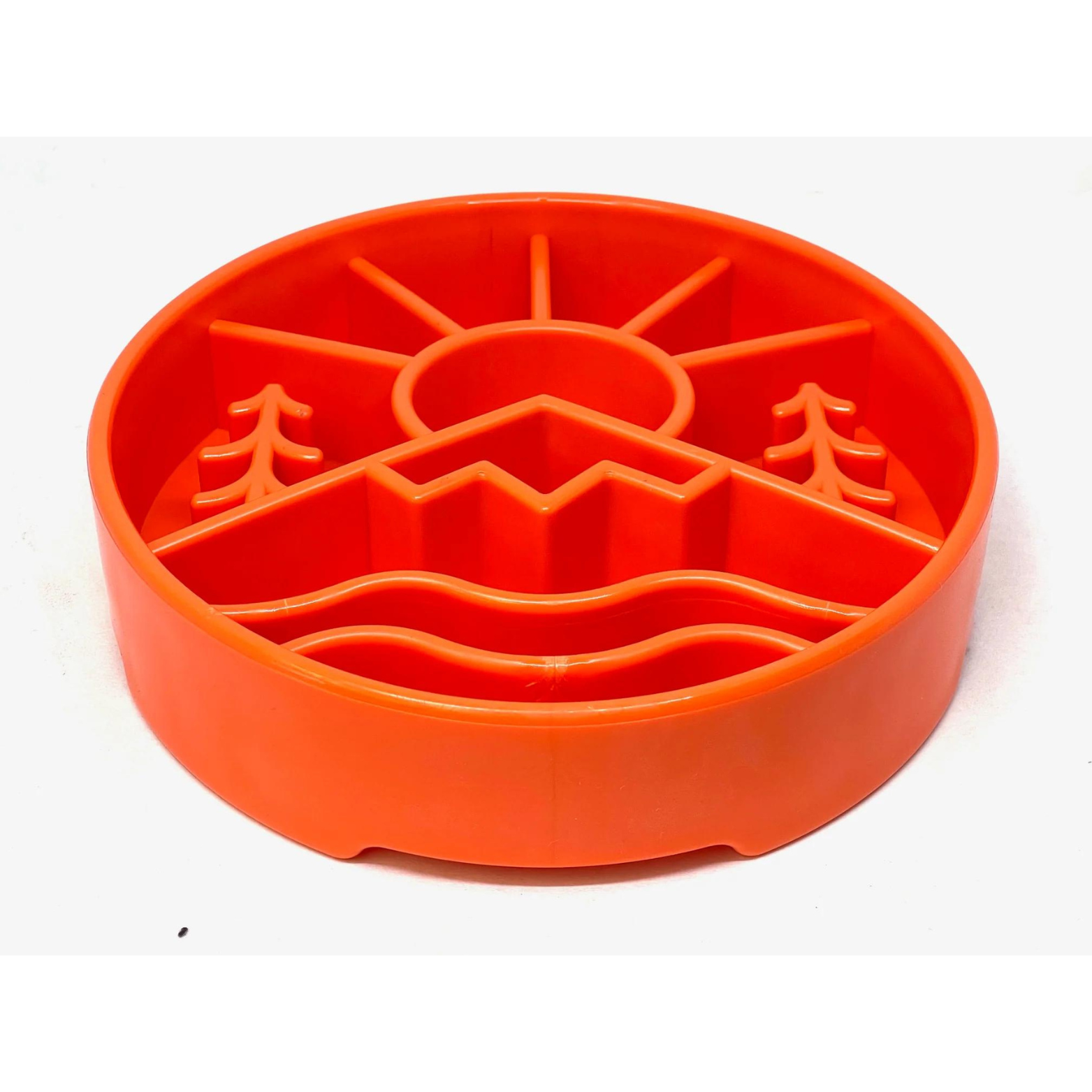 SodaPup Enriching Slow Feeder Great Outdoors Ebowl for Dogs Orange