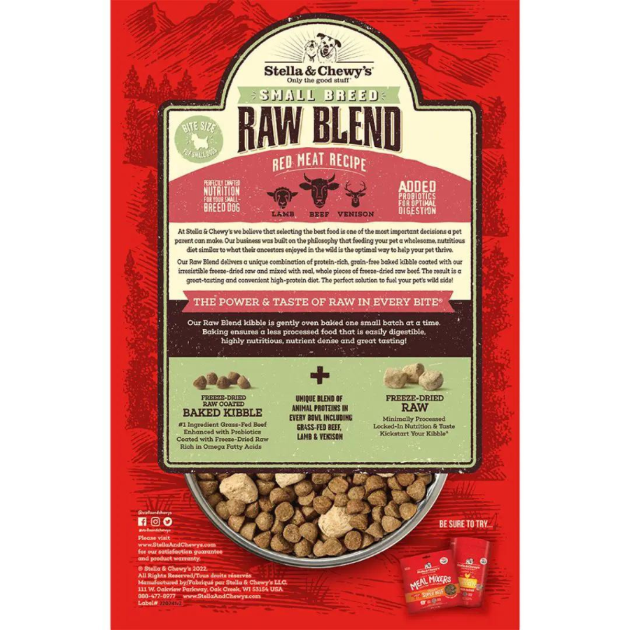 Stella & Chewy's Red Meat Recipe Raw Blend Small Breed Baked Kibble Dog Food - Mutts & Co.