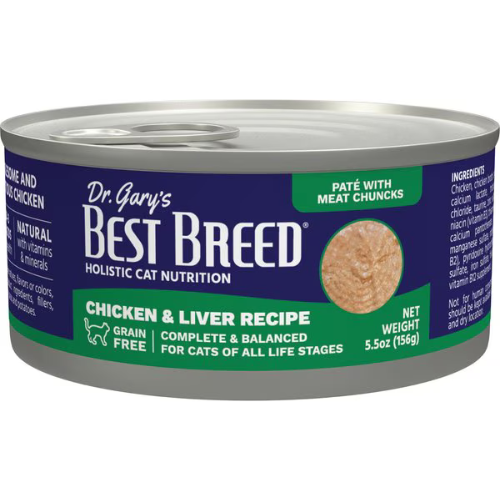 Dr. Gary's Best Breed Chicken & Liver Grain-Free Pate Wet Cat Food