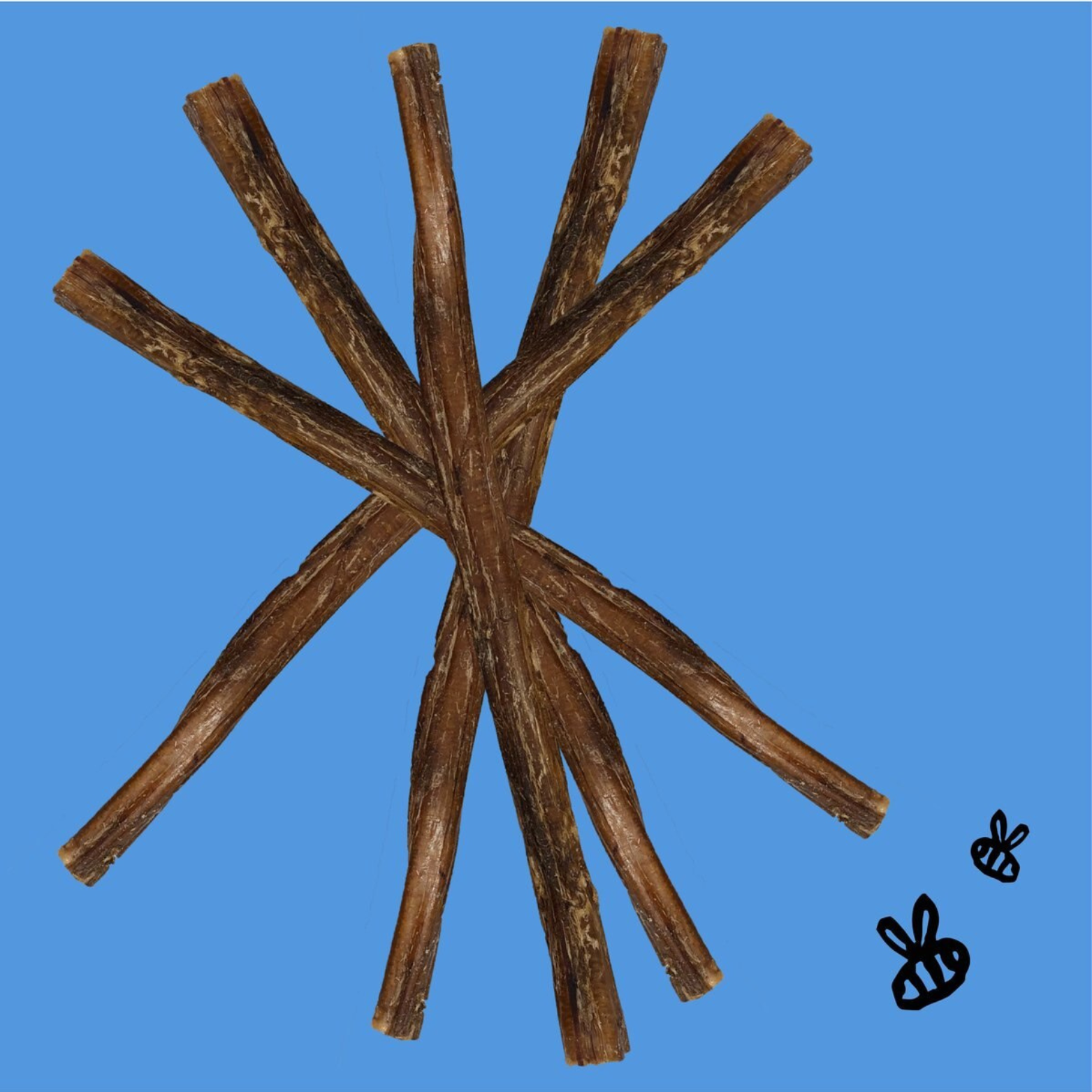 Honey I'm Home 12" Bully Sticks Natural Honey Coated Buffalo Chews Grain-Free Dog Treats 5 pk