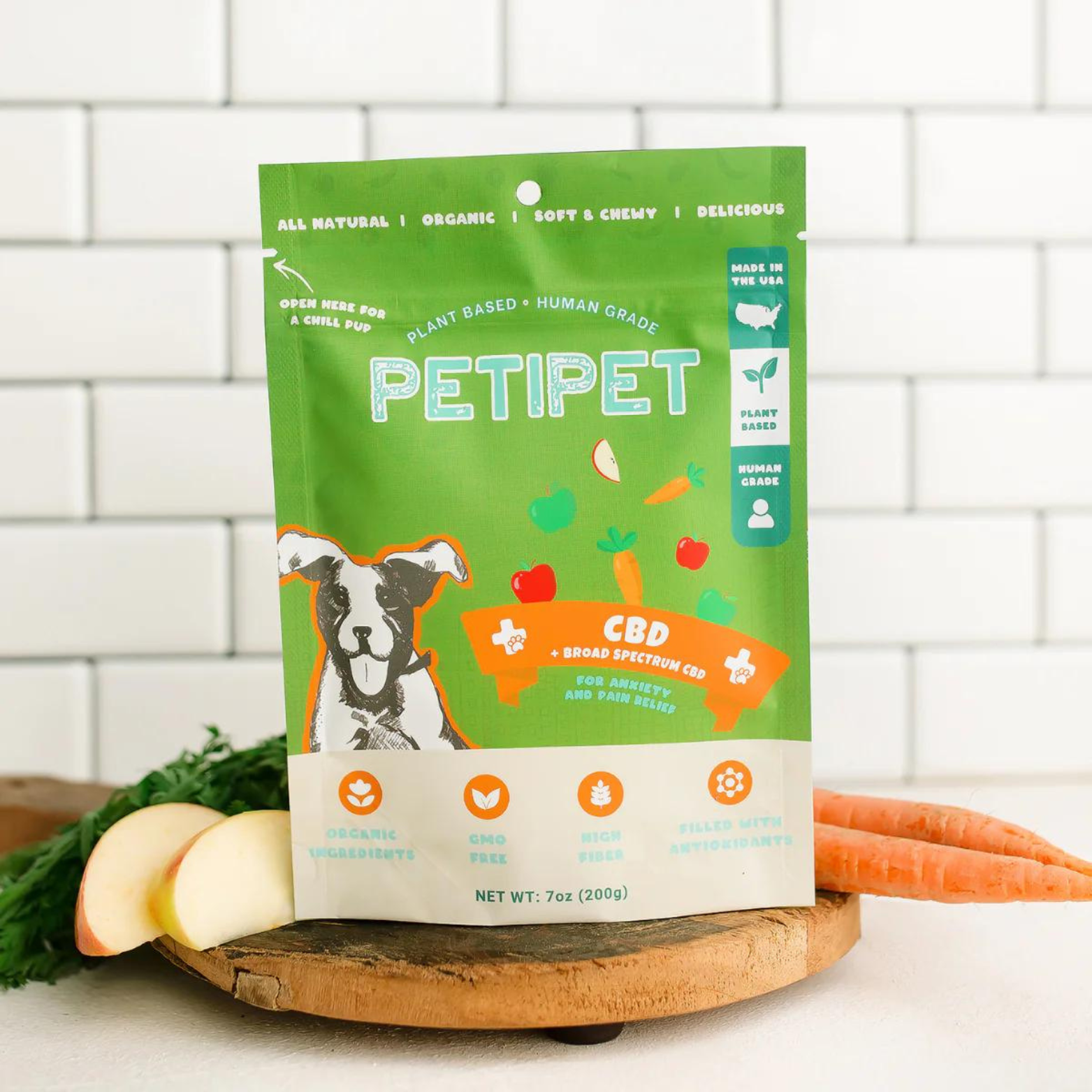 Petipet Broad Spectrum CBD Soft Chew Anxiety Supplement for Dogs, 7-oz bag