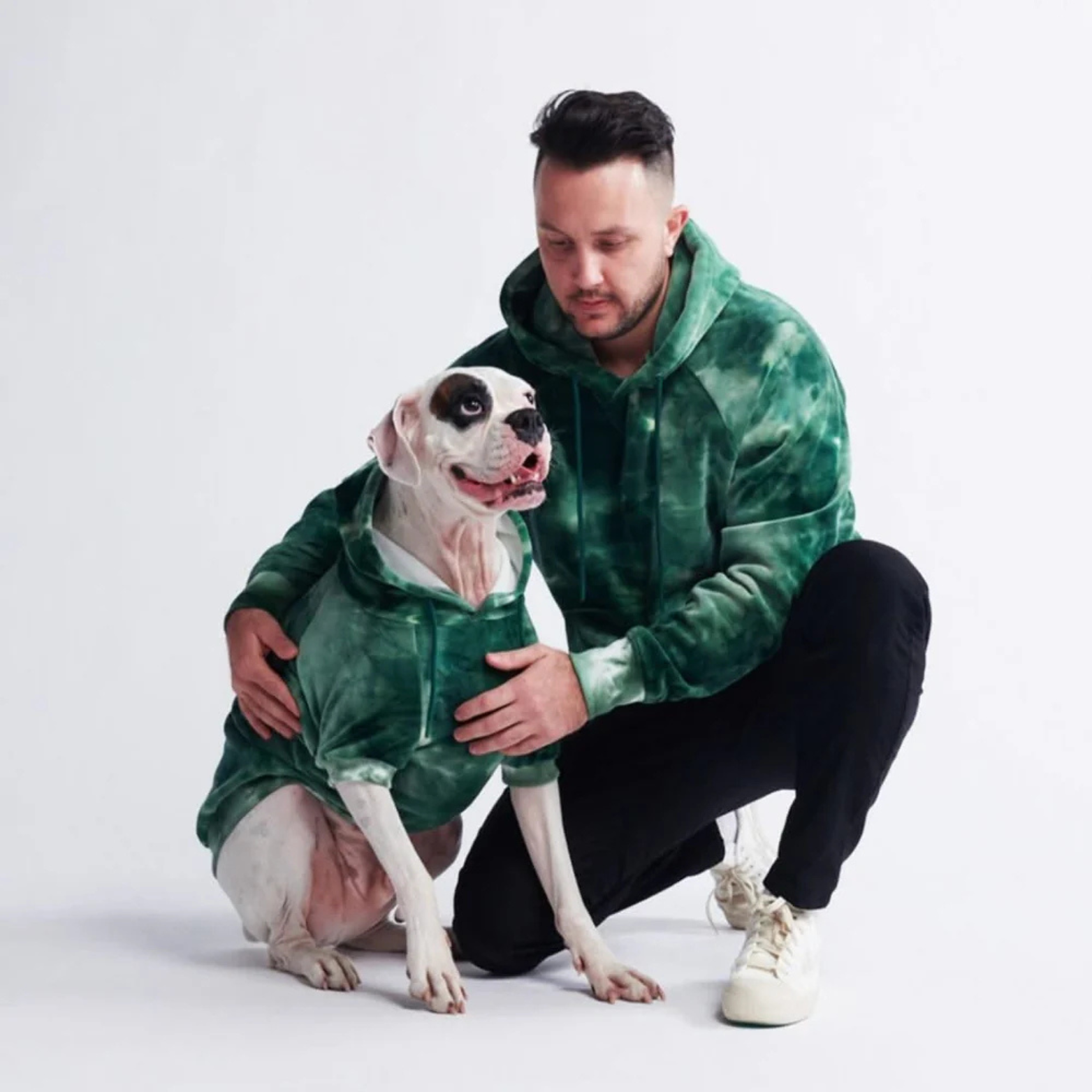 Spark Paws Velvet Human Hoodie Emerald Green