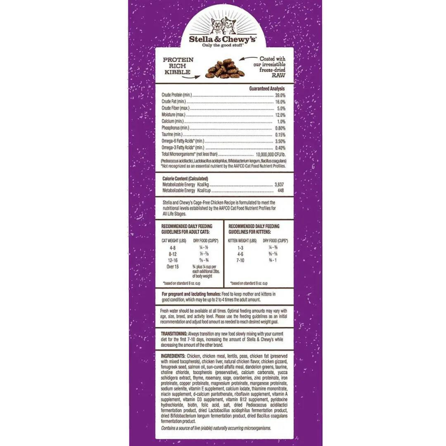 Stella & Chewy's Raw Coated Kibble Cage-Free Chicken Recipe Cat Food - Mutts & Co.