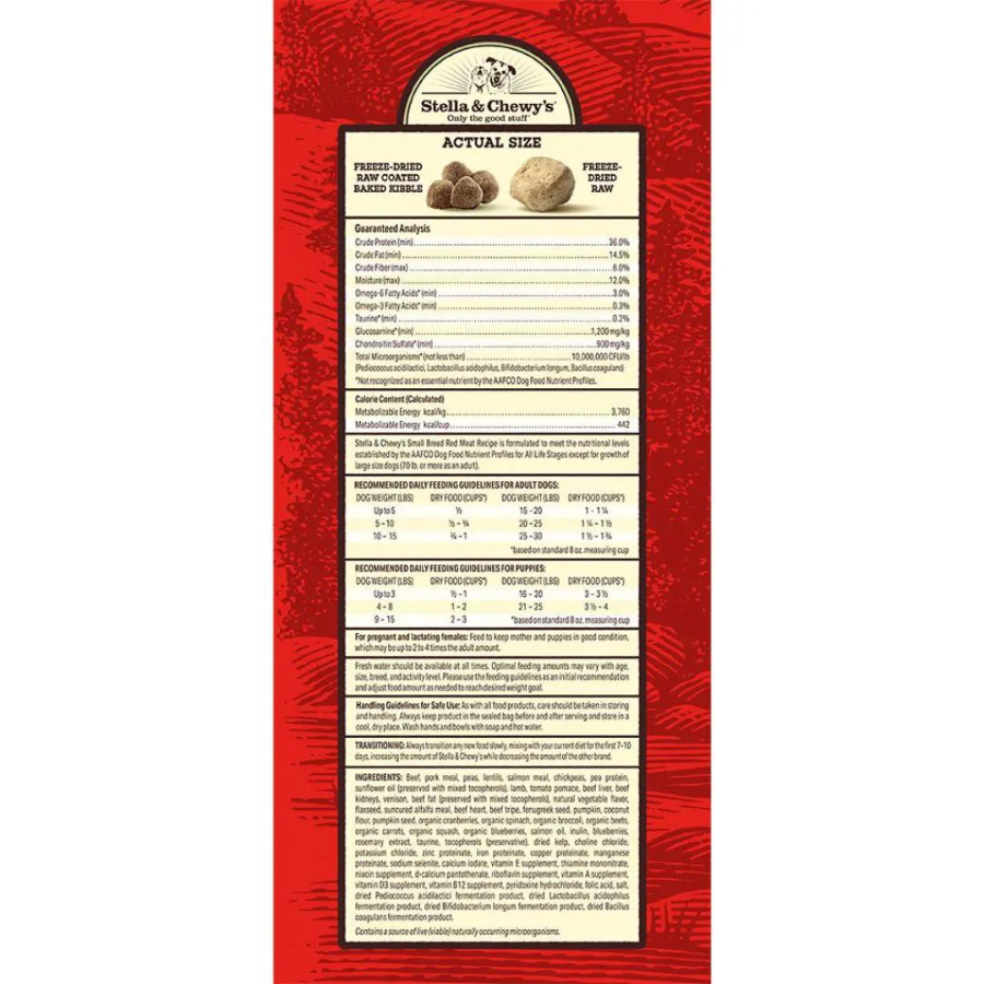 Stella & Chewy's Red Meat Recipe Raw Blend Small Breed Baked Kibble Dog Food - Mutts & Co.