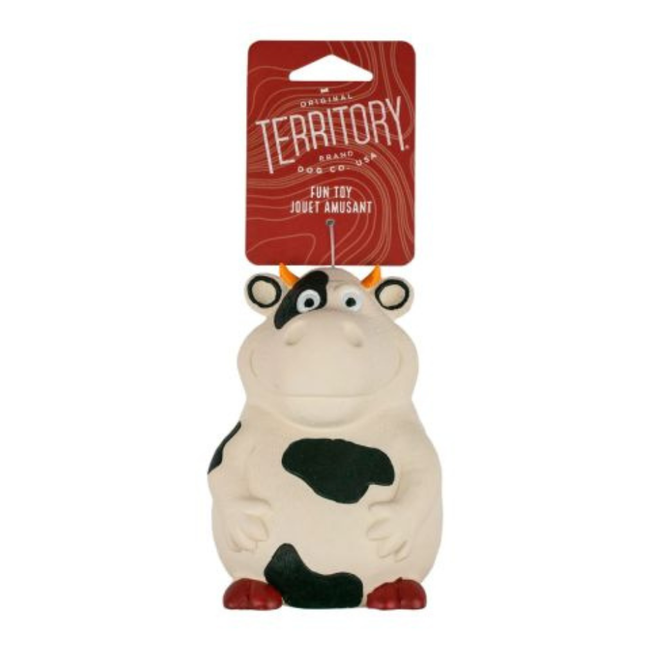 Territory Latex Cow Squeaker Dog Toy