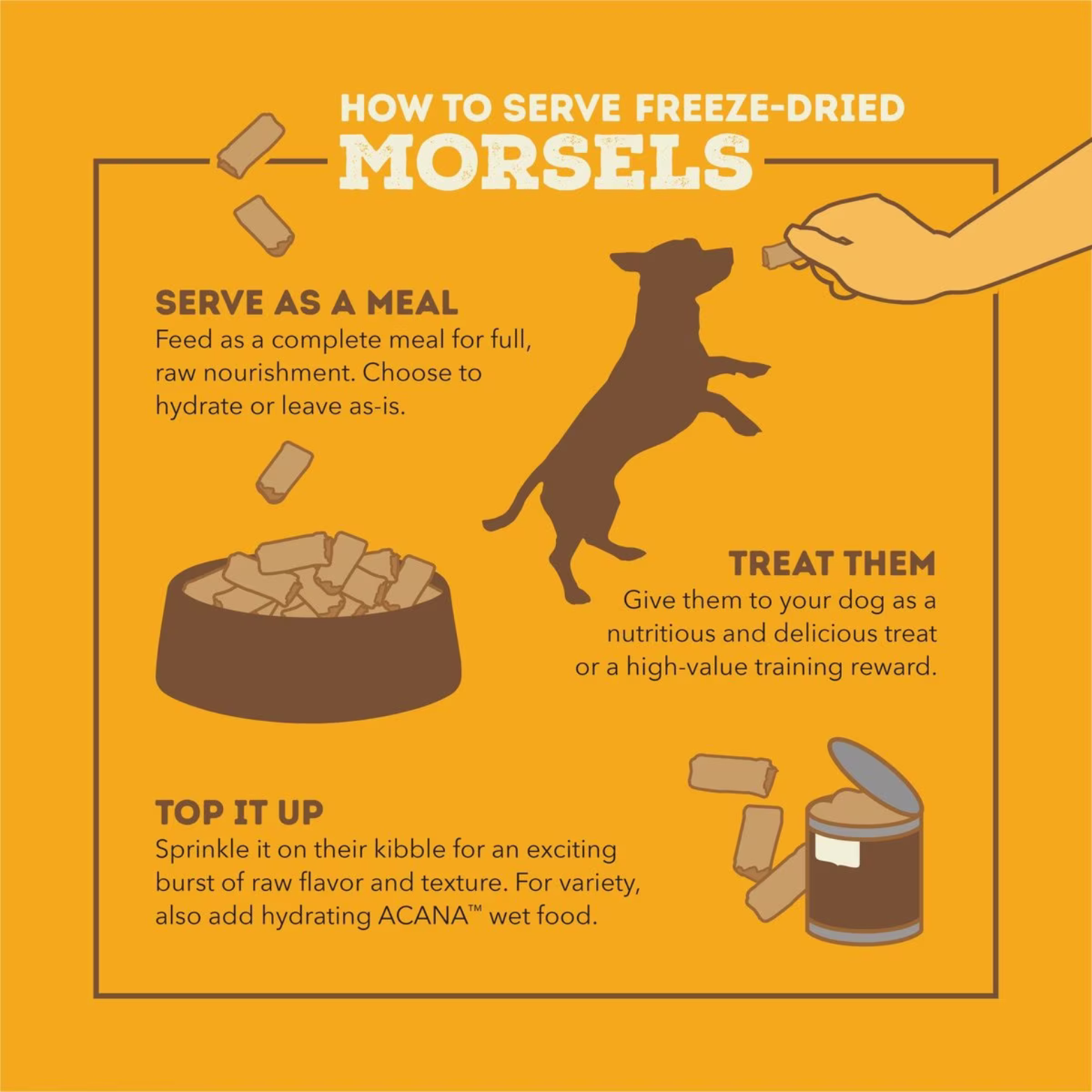 Acana Chicken Recipe Morsels Grain-Free Freeze-Dried Dog Food & Topper 8-oz