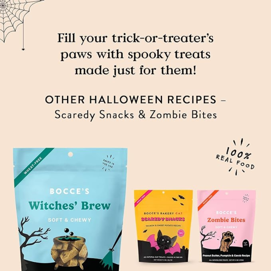 Bocce's Bakery Witches Brew Carrot & Beef Flavor Soft & Chewy Dog Treats, 6 oz