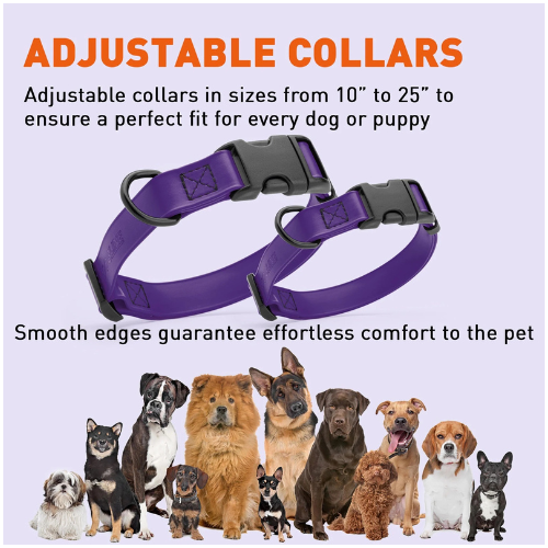 Dogline Biothane Waterproof Dog Collar with Quick Release Buckle Black