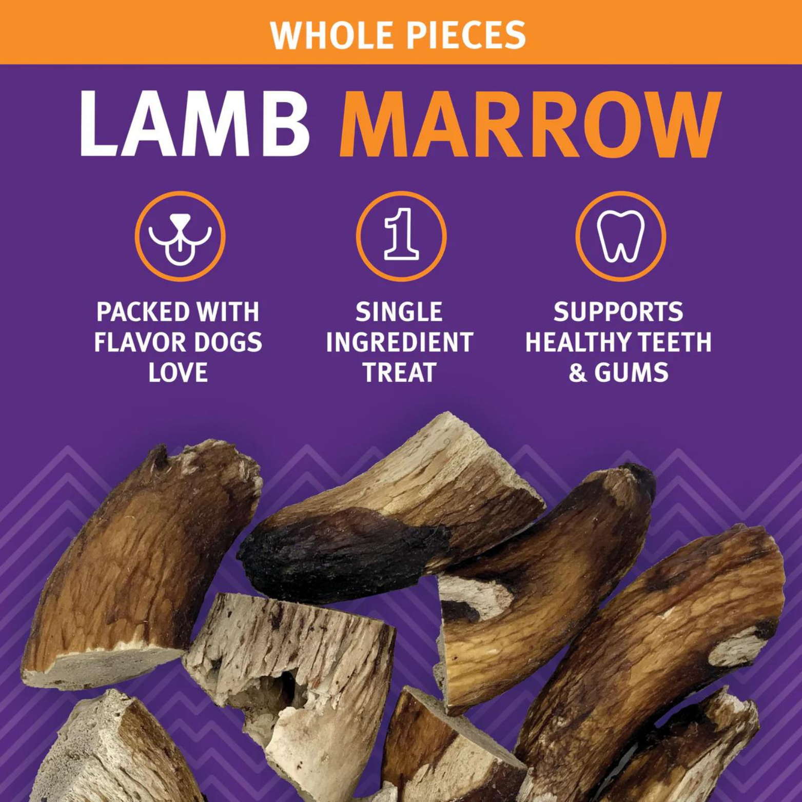 Icelandic+ Lamb Marrow Whole Pieces Dog Treats, 4 oz