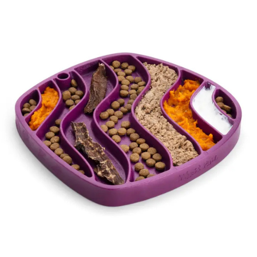 West Paw Design Waves Feast Mat Lick Mat & Slow Feeder Combo