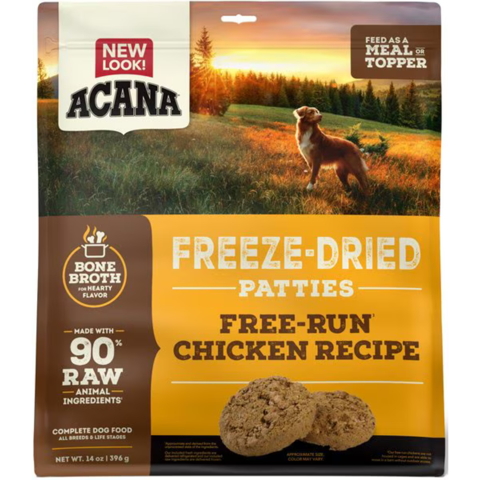 Acana Chicken Recipe Patties Grain-Free Freeze-Dried Dog Food & Topper 14-oz