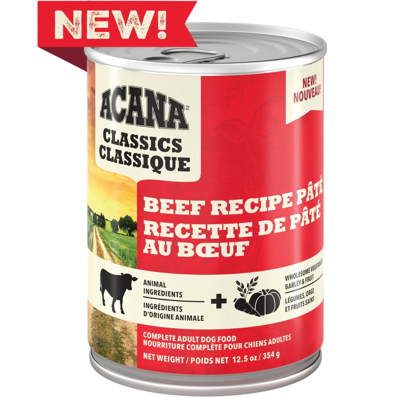 Acana Classics Beef Recipe Pate Wet Dog Food 12.5 oz