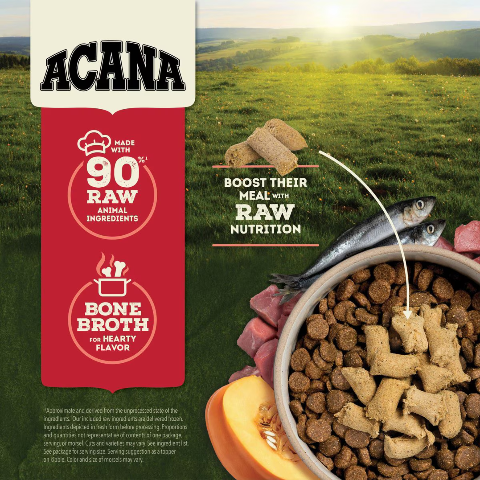 Acana Farm Raised Beef Recipe Morsels Grain-Free Freeze-Dried Dog Food & Topper 8-oz