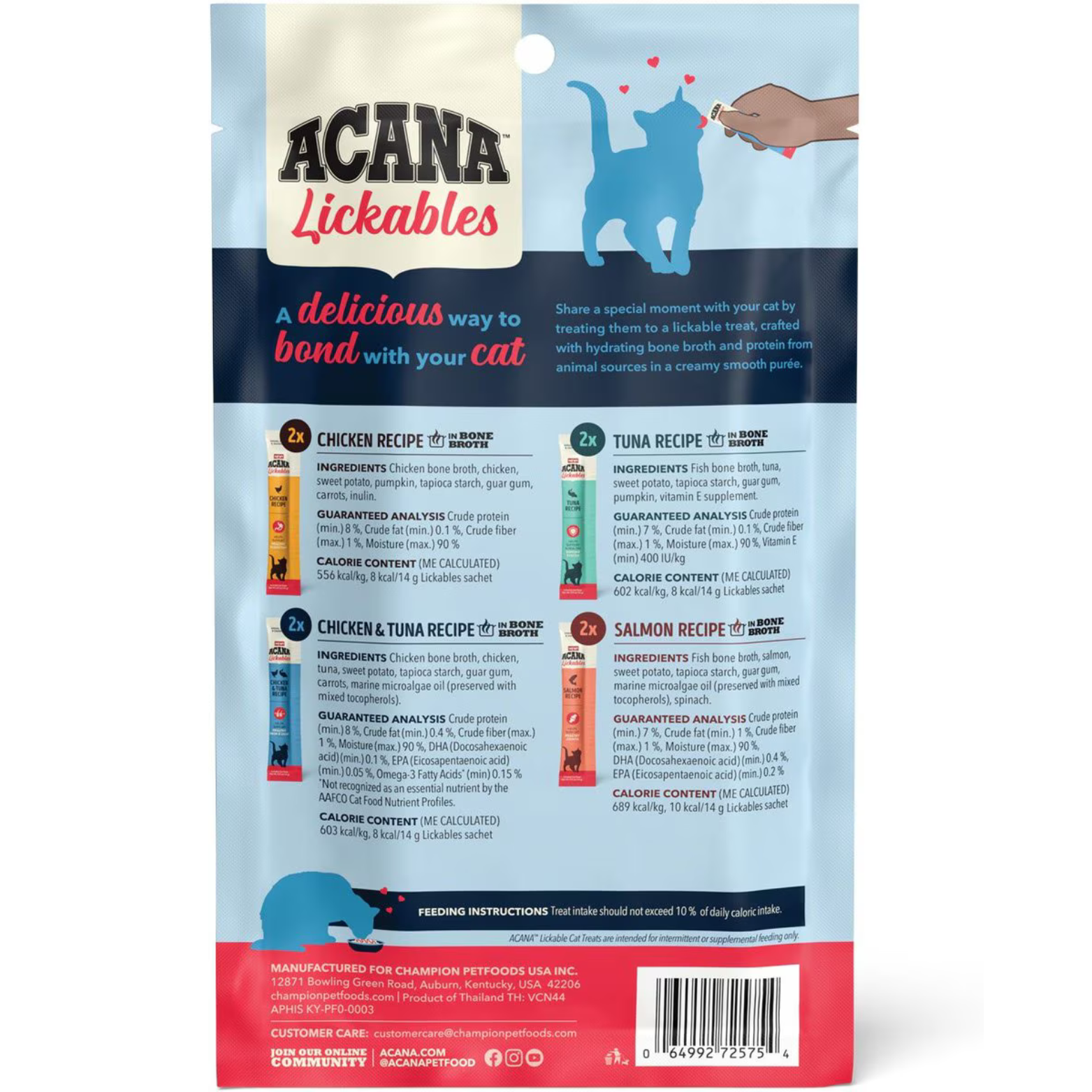 Acana Lickables Variety Pack Cat Treats, 4 oz, 8 count