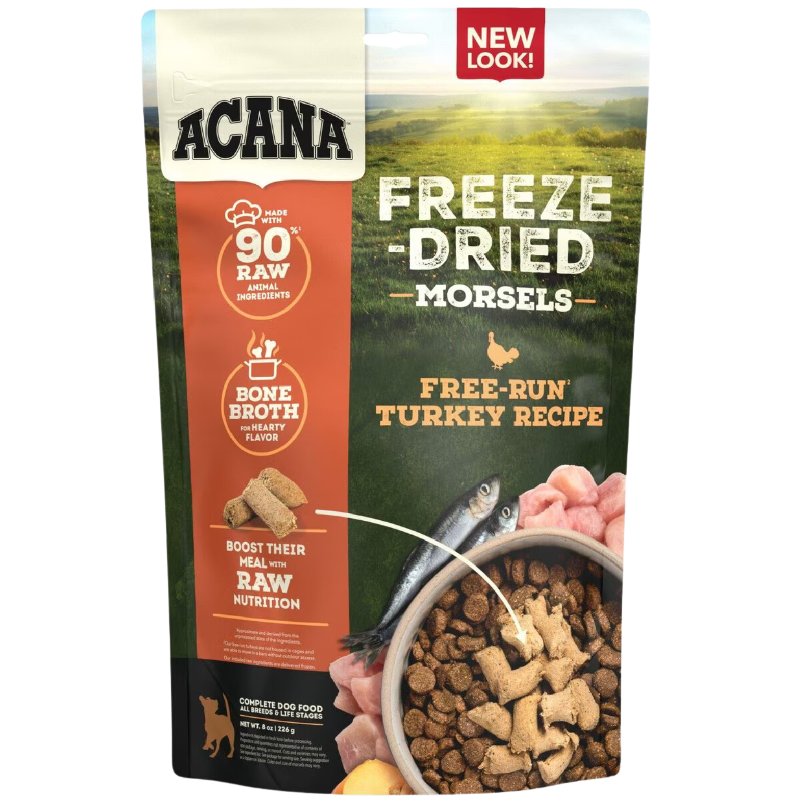 Acana Turkey Recipe Morsels Grain-Free Freeze-Dried Dog Food & Topper 8-oz