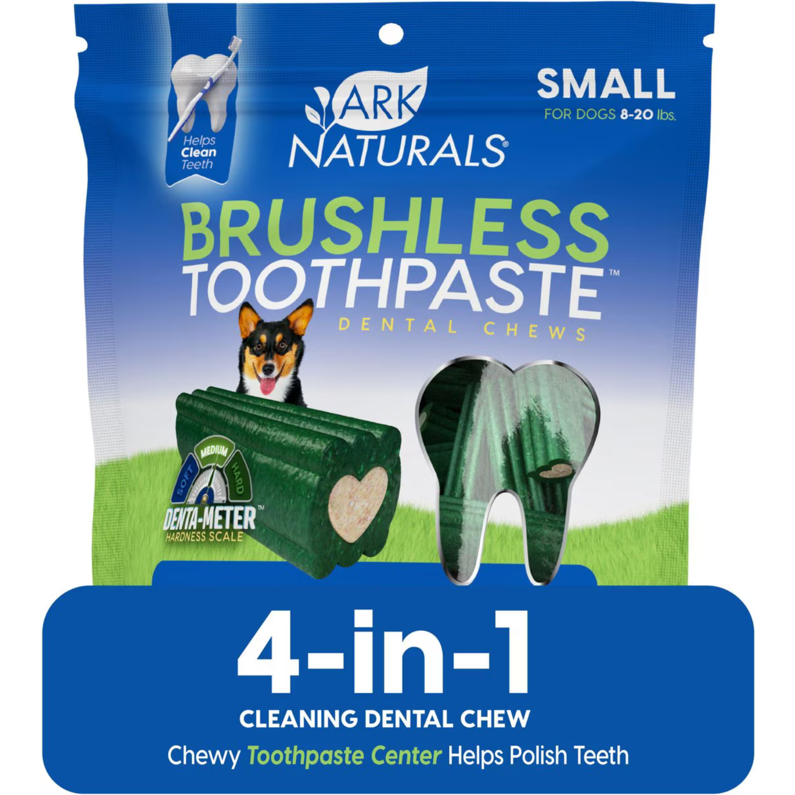 Ark Naturals Brushless Toothpaste Small Dental Dog Treats, 12-oz