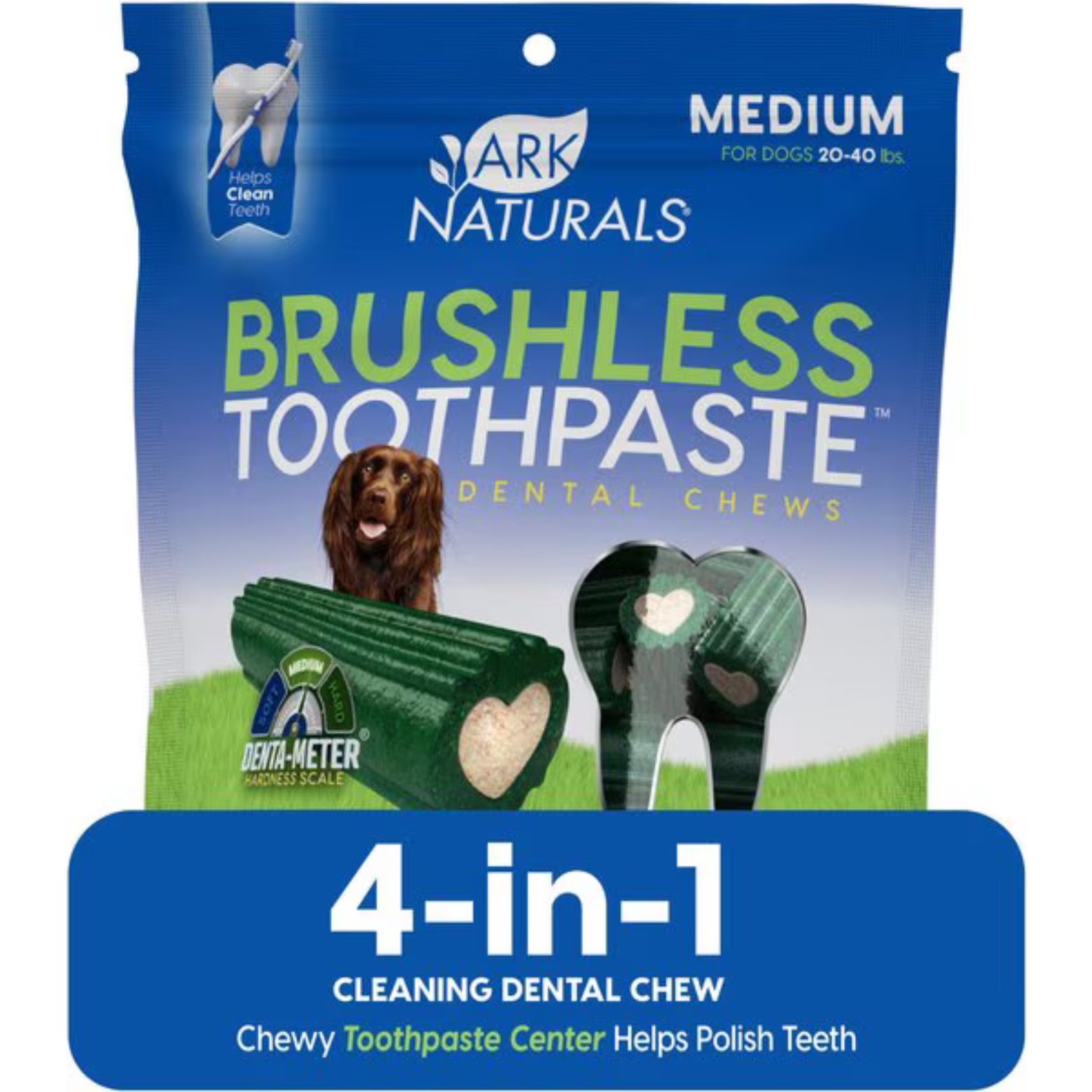 Ark Naturals Brushless Toothpaste Medium Dental Dog Treats, 18-oz