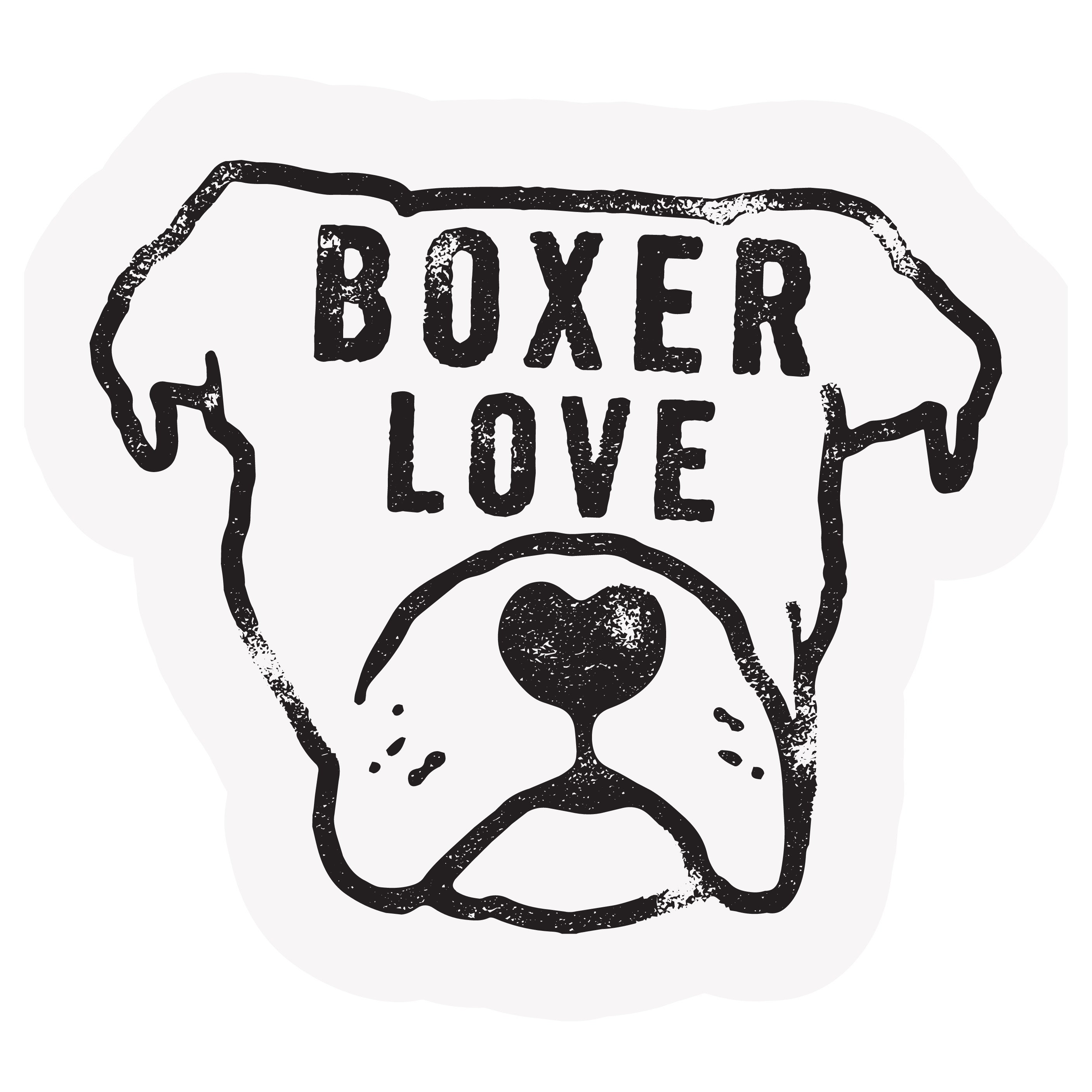 The Pet Foundry Boxer Love Vinyl Sticker