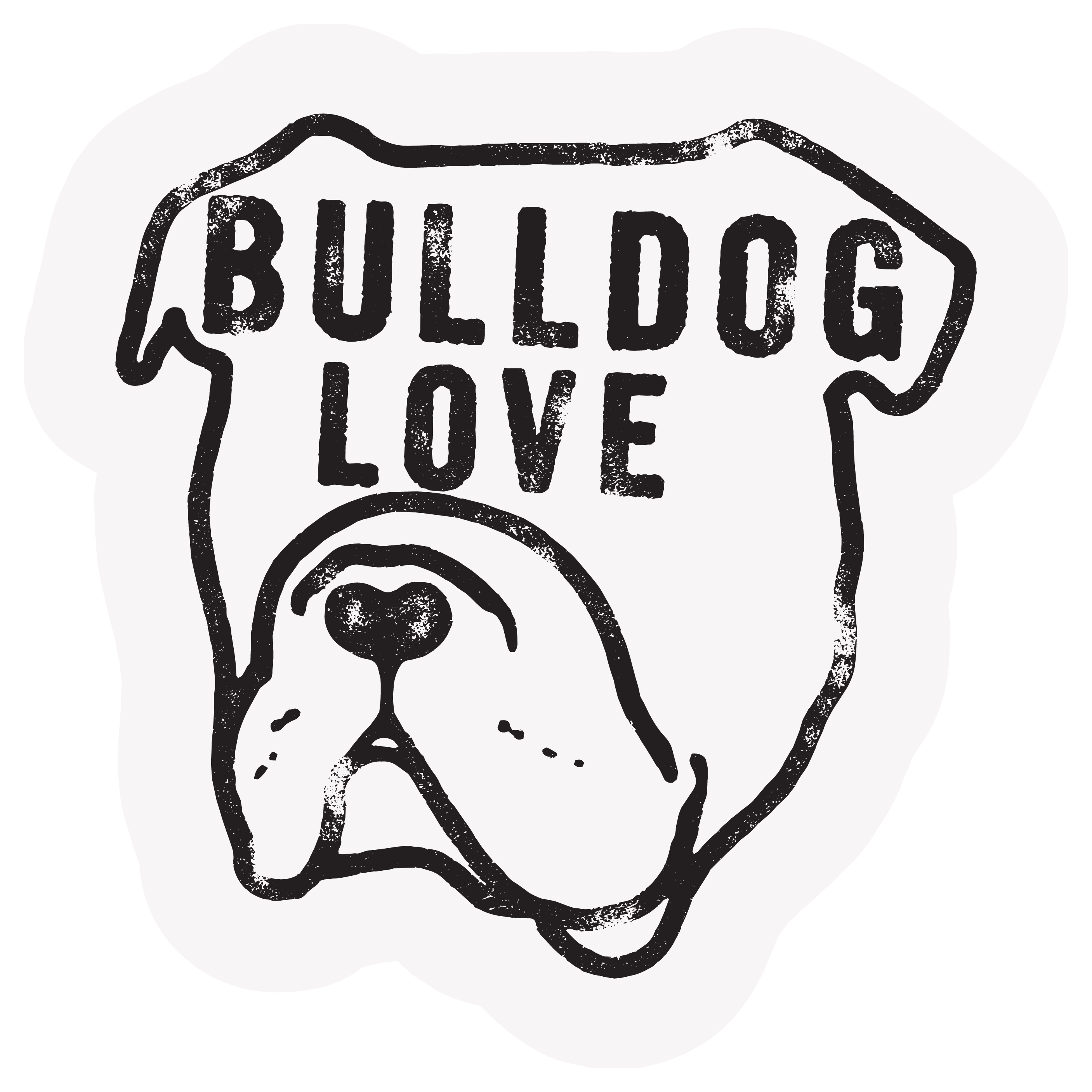 The Pet Foundry Bulldog Love Vinyl Sticker