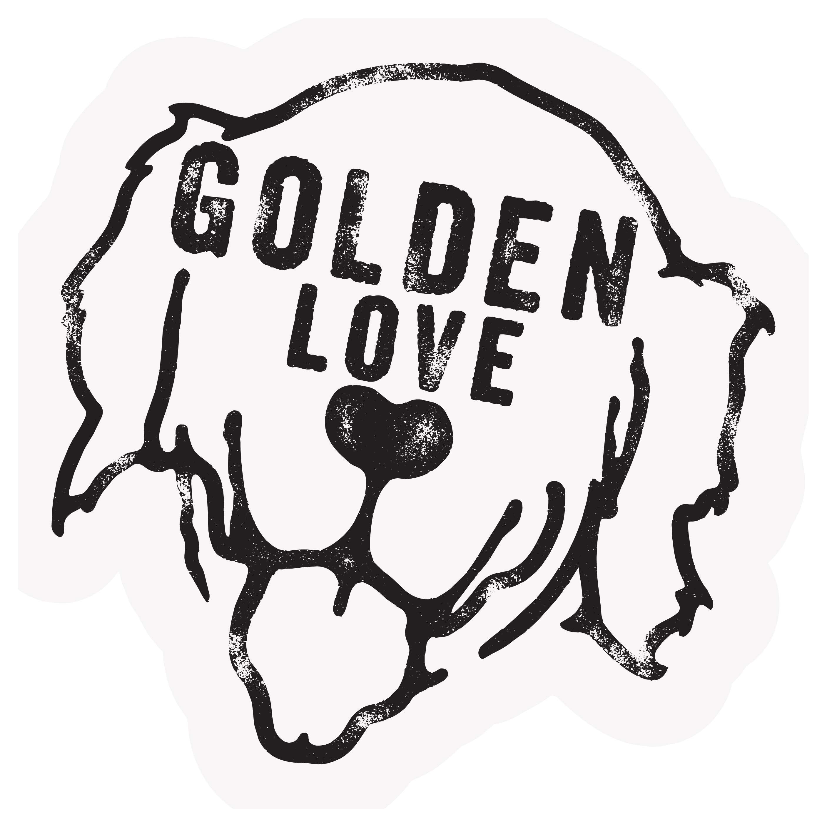 The Pet Foundry Golden Love Vinyl Sticker