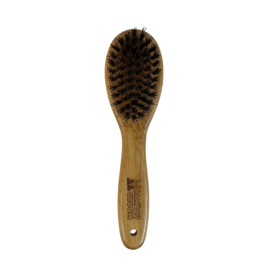 Bamboo Groom Large Dog Oval Bristle Brush with Natural Boar Bristles