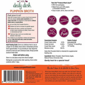 Caru Daily Dish Pumpkin Broth for Dogs & Cats 1.1 lbs - Mutts & Co.