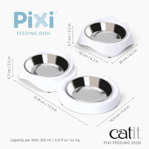 Catit PIXI Cat Feeding Dish White