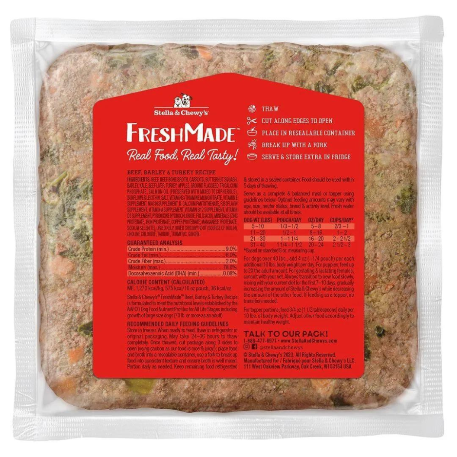 Stella & Chewy's FreshMade Beef, Barley & Turkey Gently Cooked Dog Food 16oz - Mutts & Co.