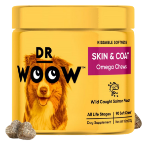 DR WOOW Wild Caught Salmon Flavo Soft Chew Skin & Coat Supplement for Dogs, 90 Count