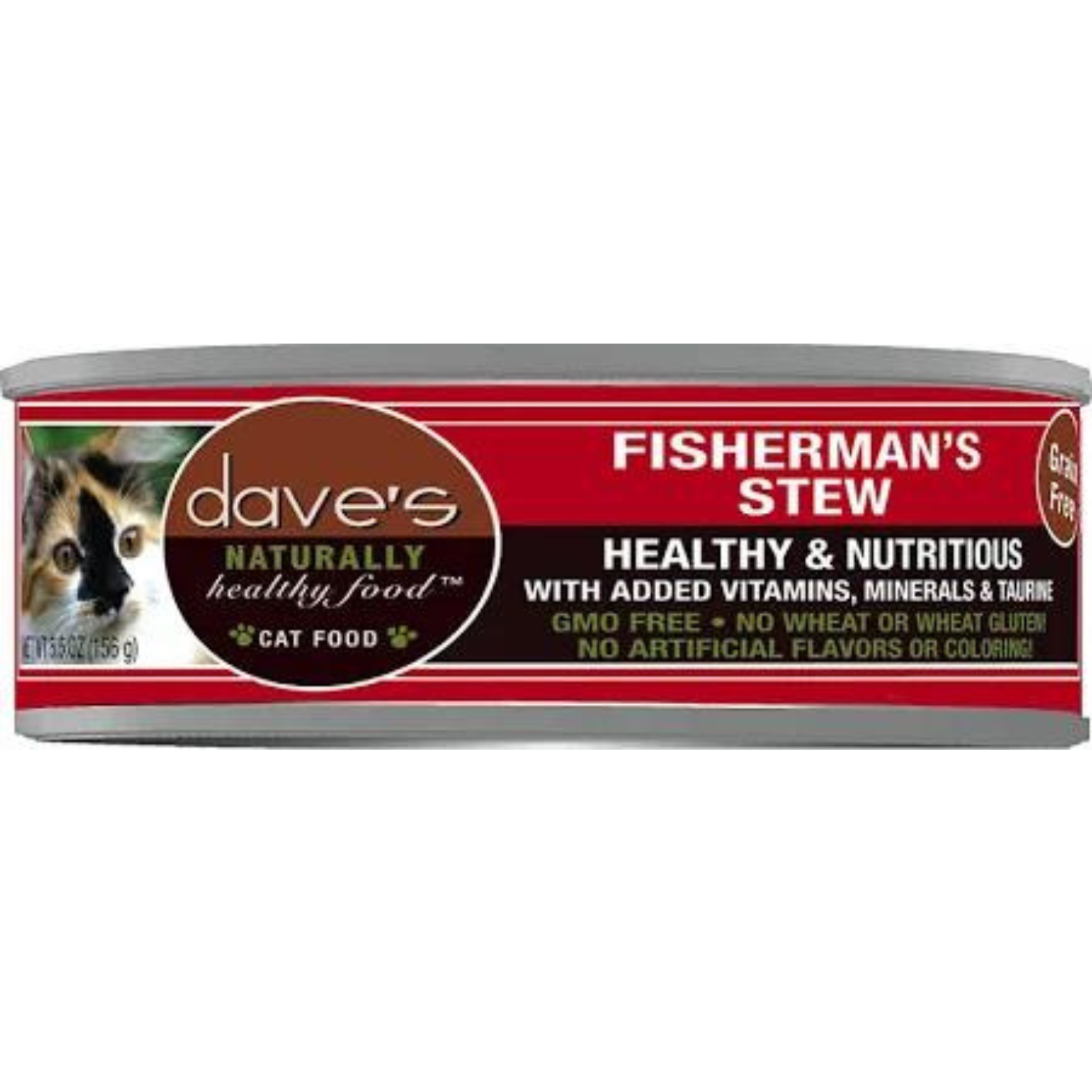 Dave's Pet Food Naturally Healthy Grain-Free Shredded Fisherman Dinner in Gravy Canned Cat Food, 5.5-oz