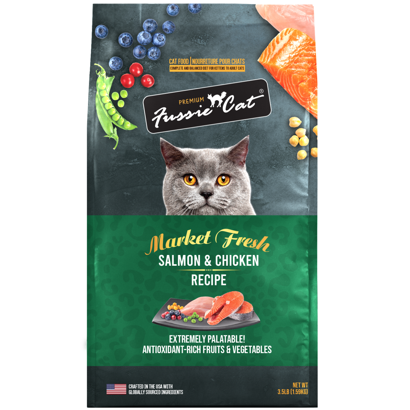 Fussie Cat Market Fresh Salmon & Chicken Recipe Grain-Free Dry Cat Food