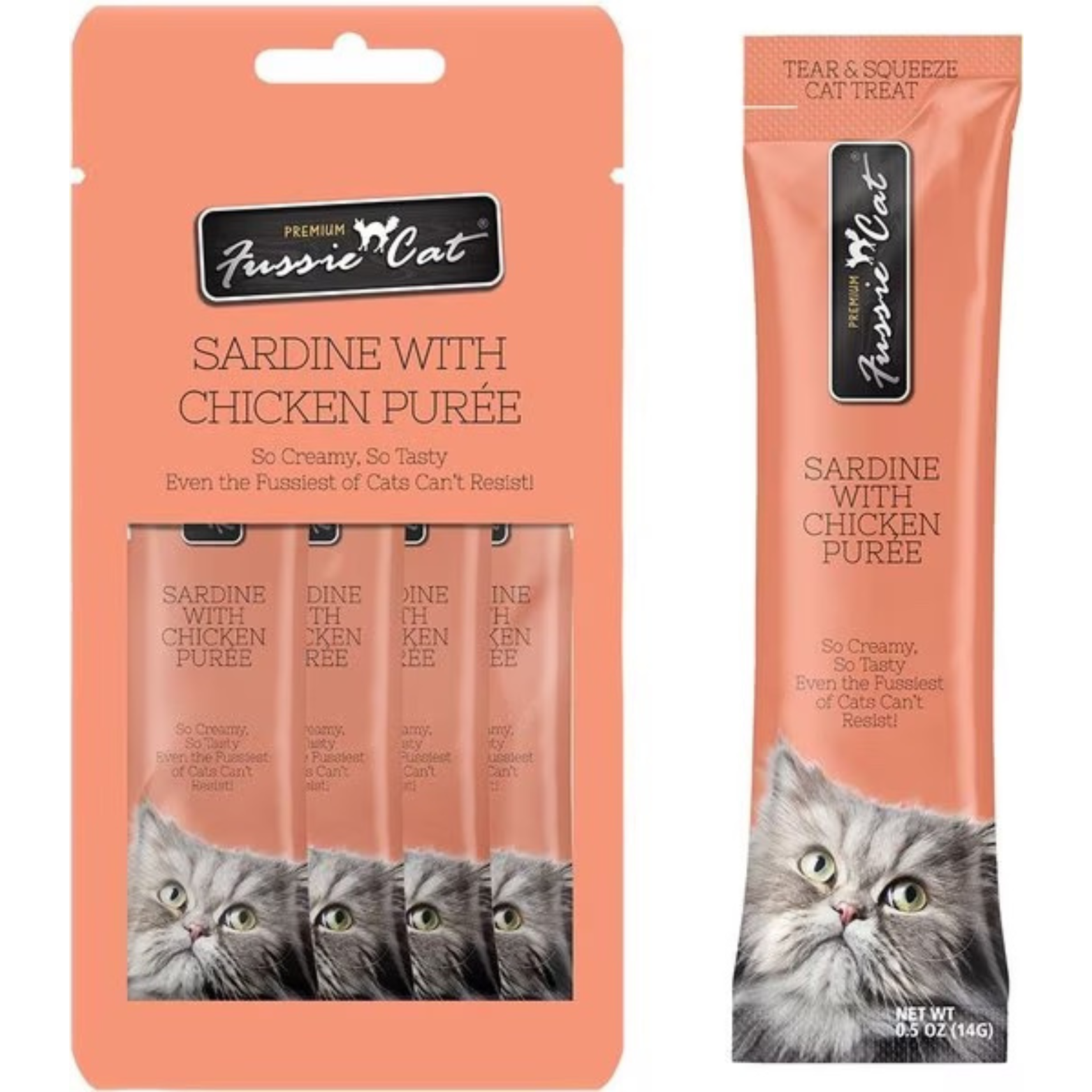 Fussie Cat Sardine & Chicken Puree Cat Treats