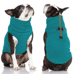 Gooby Half Zip-Up Fleece Vest Turquoise - Mutts & Co.