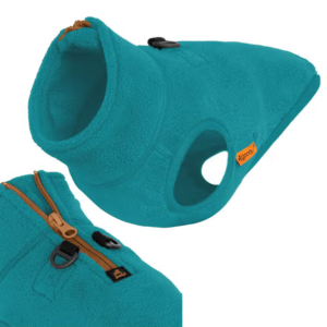 Gooby Half Zip-Up Fleece Vest Turquoise - Mutts & Co.