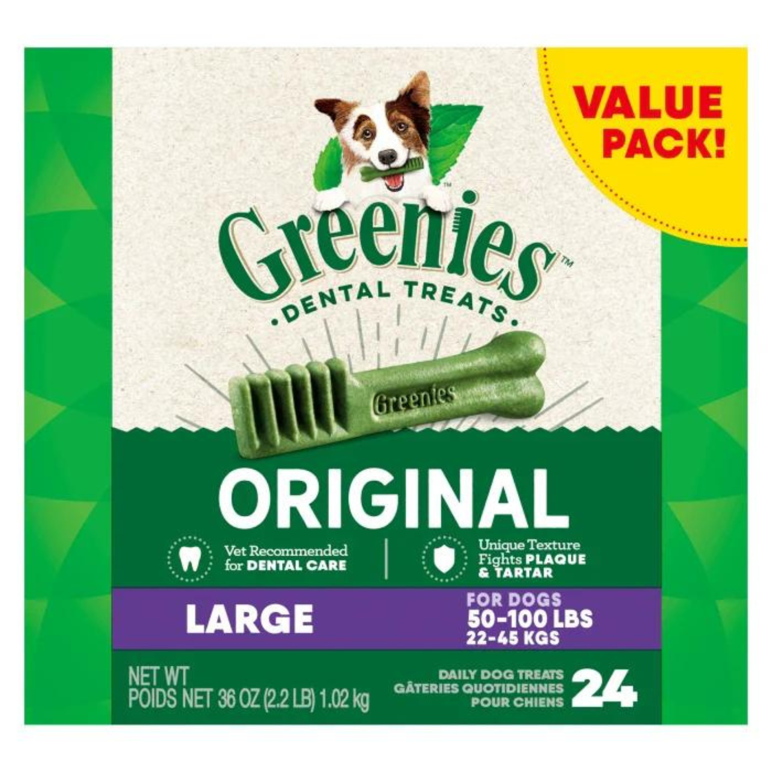 Greenies Dental Dog Treat Tub, 36-oz