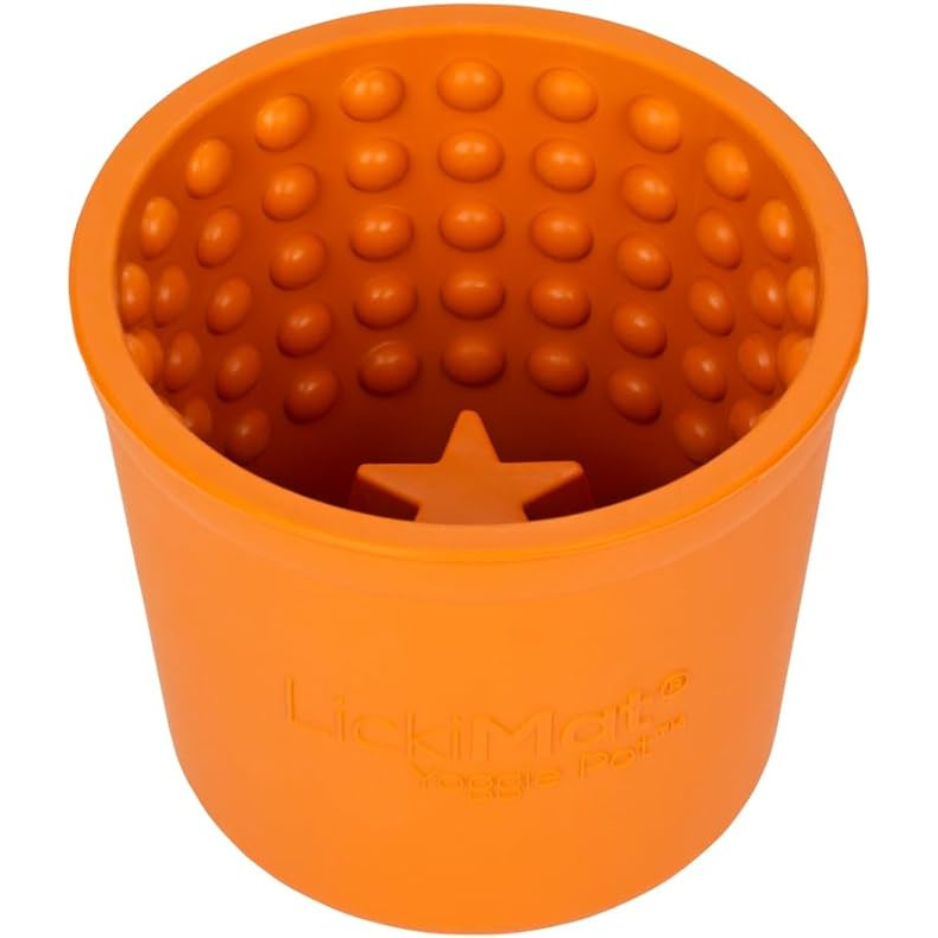 Innovative Pet Products Lickimat Yogie Mat Treat Dispenser Orange for Dogs