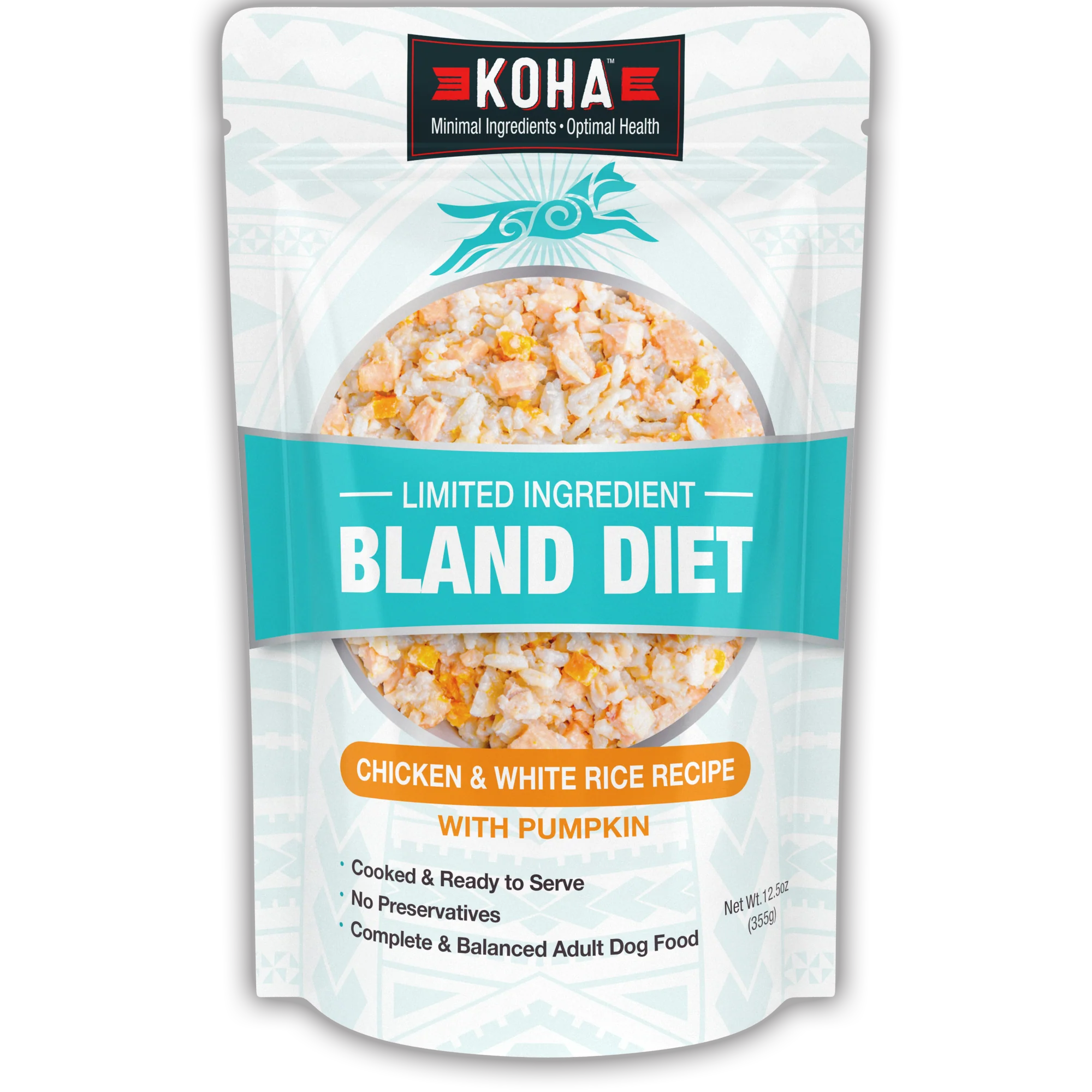 Koha Limited Ingredient Wet Bland Diet Chicken & White Rice Recipe for Dogs 12.5 oz Pouch