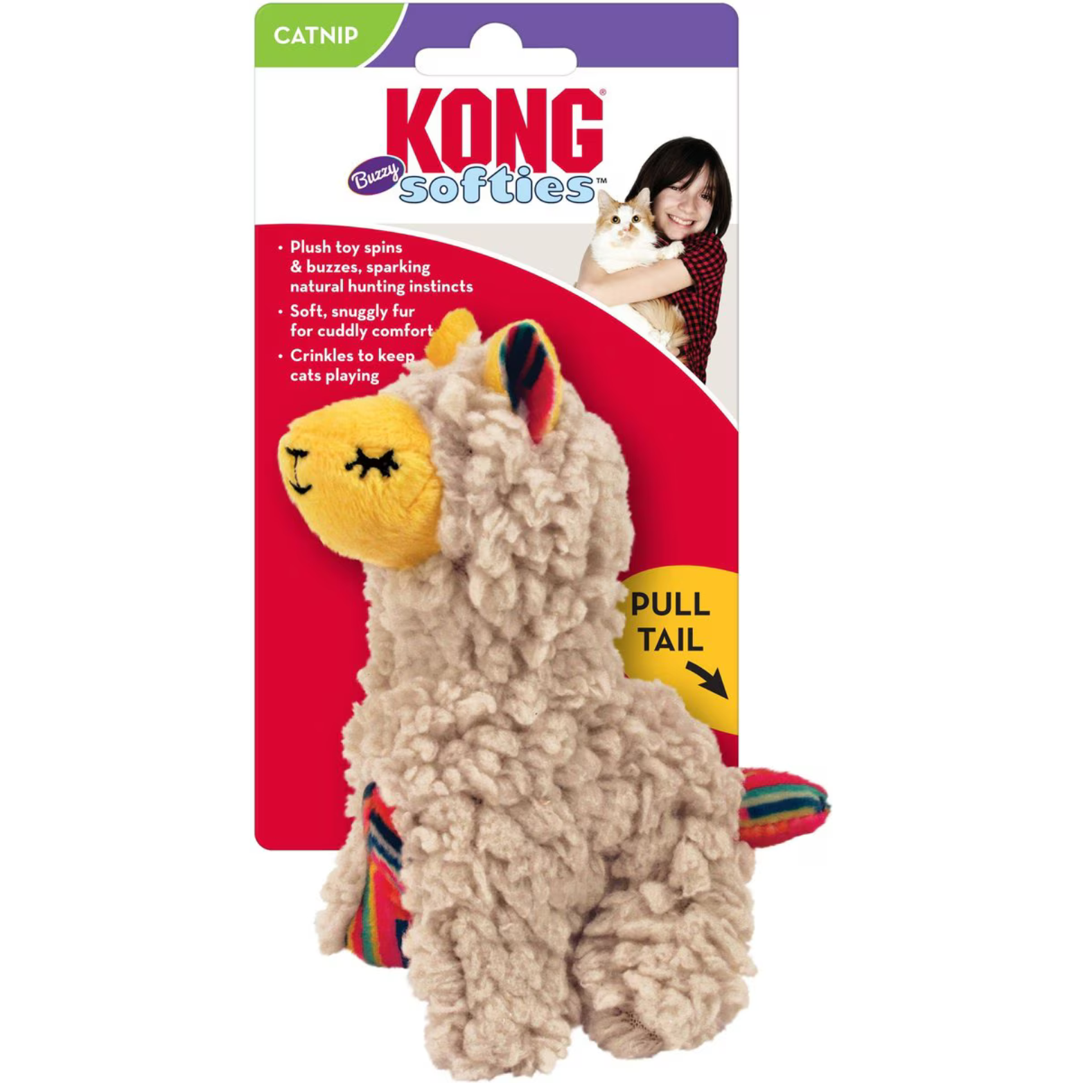 KONG Cat Softies Buzzy Llama Cat Toy