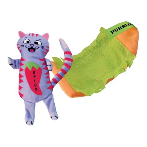 KONG Pull-A-Partz Purrito Plush Cat Toy with Catnip