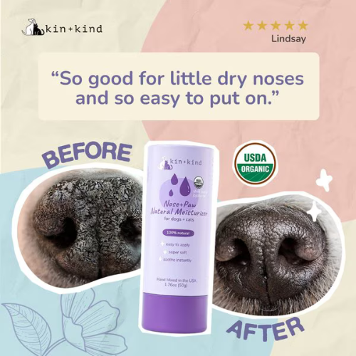 Kin+Kind Organic Nose & Paw Moisturizer Stick for Dogs & Cats, 2.3 oz